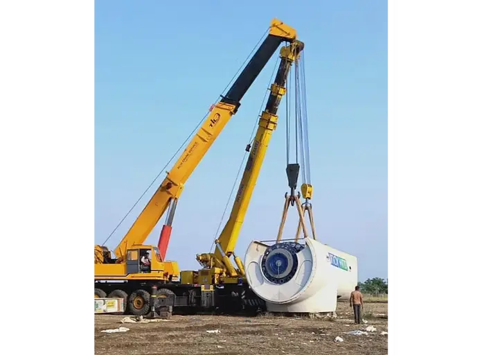 Groove & Liebherr for wind turbine component installation at Madhya Pradesh — Richi Crane Service India