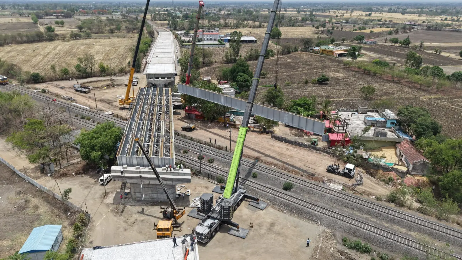 600 Ton Zoomlion All-Terrain Crane • 350 Ton SANY All-Terrain Crane for railway girder launching in rajasthan using 600 ton zoomlion crane and 350 ton sany crane at Rajasthan, India — Richi Crane Service India